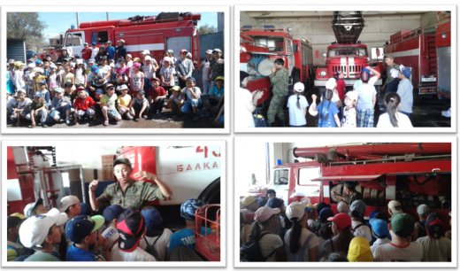 Информация о посещении детишек   пришкольного лагеря «Противопожарной  части»