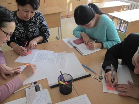 27 января провела коучинг- сессию для учителей казахского, русского, английского языка. На начальном этапе коучинга мои коллеги разделились на группы, вспомнили Золотое правило работы в группе.
