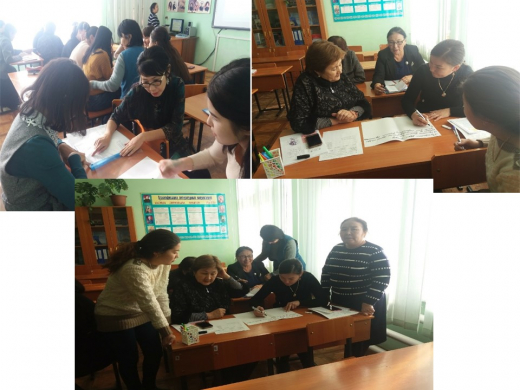 В школе прошел тренинг на тему «модерация итоговых квартальных оценок», организованный координатором школы Имангалиевой Г. М.