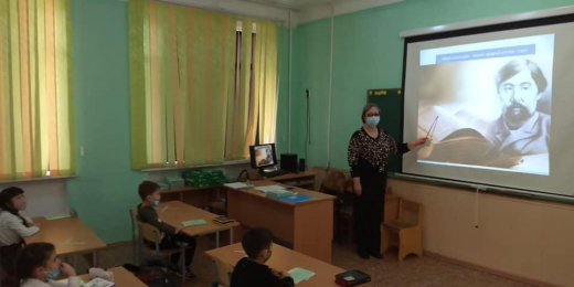 19.01.2021 года в рамках «Недели читательской грамотности» дети классов предшкольной подготовки ОШ № 4 знакомились с жизнью и творчеством Ыбрая Алтынсарина.