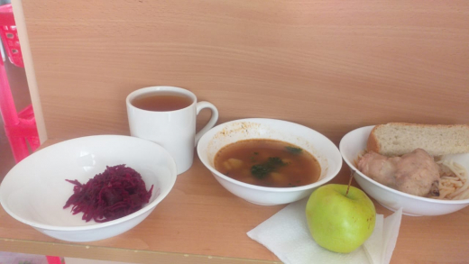 Контрольное блюдо, в рамках ежедневной проверки качества готовой продукции в школьной столовой КГУ 