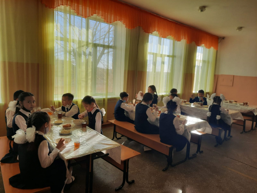 Мониторинг качества питания члены комиссии провели проверку школьной столовой.