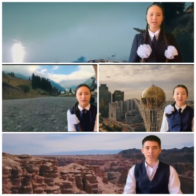 Ученики 10 «А» класса члены самоуправления «Общеобразовательная школа №5»  приняли патриотический челлендж выразительного чтения выразительно читатьвыразительно читаот городской организации «Жас Улан»