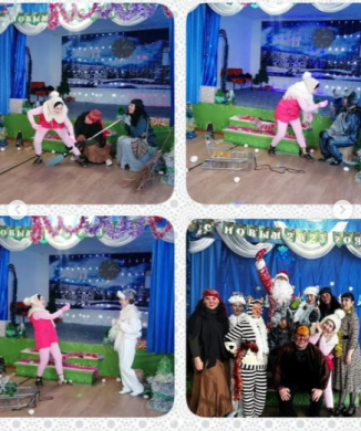 Провели новодние мероприятия для начальных классов от 0 до 4 классов. Педагогический коллектив представил сказку 