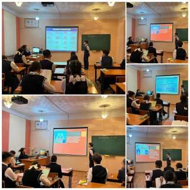 С учащимися 8А класса прошел классный час “дорожные знаки“.