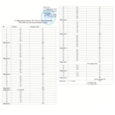 Контингент в 2024-2025 учебном году