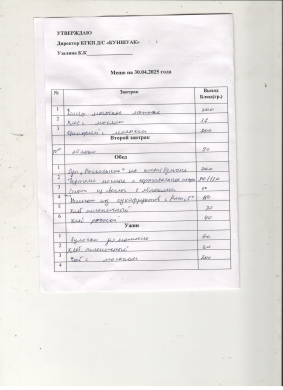 Меню на 30.04.2025