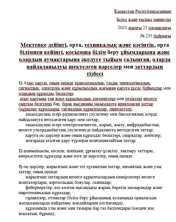 Список запрещенных веществ