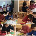 A contest among schoolchildren on the theme “Creating a winter appliqué from multi-colored napkins” ...