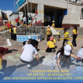 27 апреля 2023 года учащиеся 1-х классов вместе с родителями рисовали на асфальте на тему «Национальное единство – благородное качество».