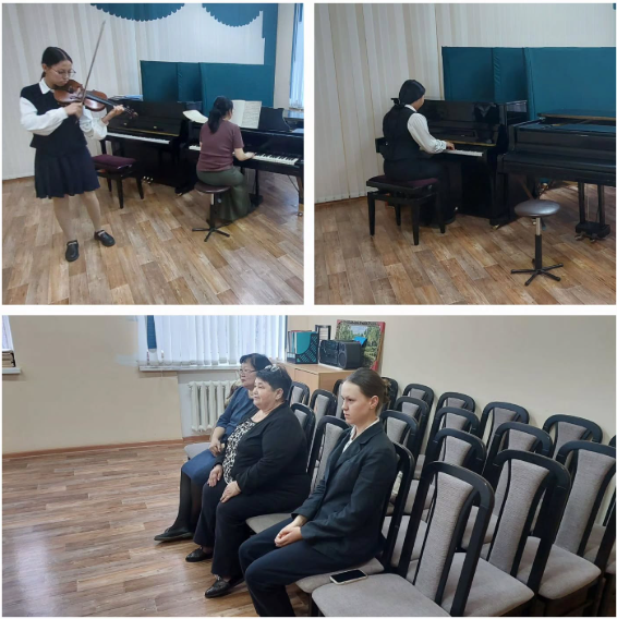 Скрипка, фортепиано сыныптарында мектеп бітіруші түлектерінің тыңдалымы