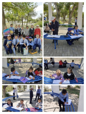 30 мая 2023 г урок художественного труда в 3 классе проведен на свежем воздухе в парке, учащиеся рисовали окружающий их  мир.