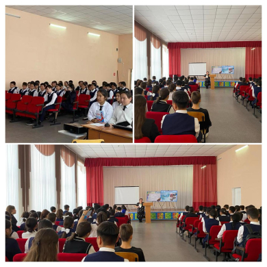 29.09.2023 в 12.00 ч. главный специалист Центра СПИД города Балхаш Батырбекова Айгул Батырбековна с целью воспитания у учащихся 8-11 классов осознанности,чистоты в выборе здорового образа жизни, сохранения характерной красоты,разъясняя вред наркотиков,таб