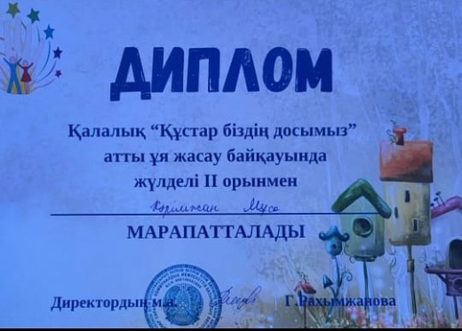 Скворечники приняли участие в экологической акции и были награждены призовым 2 местом