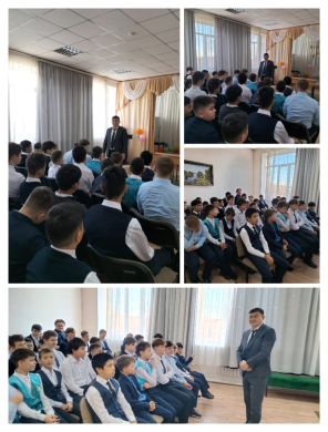 25 ноября 2024 г состоялась беседа директора школы Талимова А.Х.  со старшеклассниками по теме «Профилактика правонарушений среди детей и подростков».