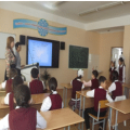Frbruary, 3 teachers of Kazakh language and literature conducted the intellectual game “Сөзмерген” in the school-liceum №15 during a week devoted to languages. 