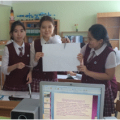 In class 9A held an public lesson dedicated to the poem A.Kunanbaya 