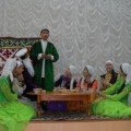 Тeacher of Kazakh language and literature Ibraybekova A.N and history teacher Beysekina K.A presented on stage dramatization based on the epic novel of Mukhtar Auezov 